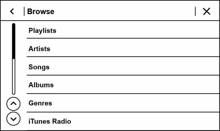 Browse songs using factory controls