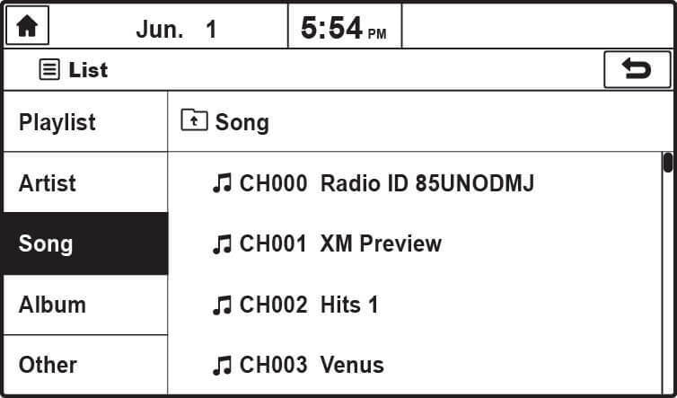 Browse songs using factory controls